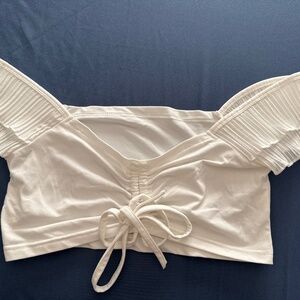 Off the shoulder white crop top